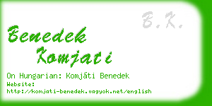 benedek komjati business card